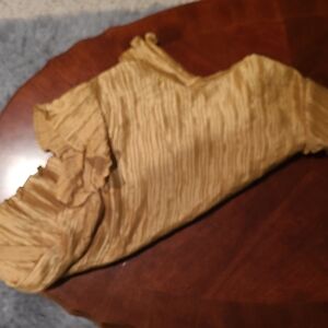 Gold Textured Fabric Tie Back Neck Top